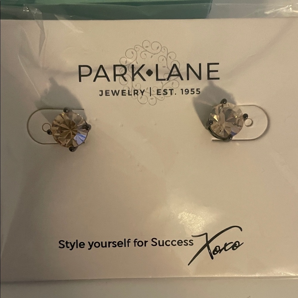 Park Lane Silver and Gold Crystal Impression Stud earrings